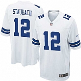 Nike Men & Women & Youth Cowboys #12 Roger Staubach White Team Color Game Jersey,baseball caps,new era cap wholesale,wholesale hats